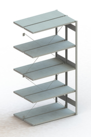 META Lagerregal CLIP S3 230, Höhe x Breite x Tiefe 2500 x 1306 x 436 mm, 5 Böden