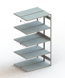 META Lagerregal CLIP S3 230, Höhe x Breite x Tiefe 2500 x 1306 x 536 mm, 5 Böden