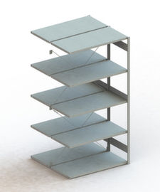 META Lagerregal CLIP S3 230, Höhe x Breite x Tiefe 2500 x 1306 x 636 mm, 5 Böden