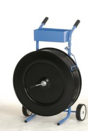 Fahrbares Abrollgerät für PP-Umreifungsband auf Großrolle