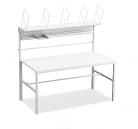 Treston Komplettpacktisch mit Lochplatte und Abrollvorrichtung, Breite x Tiefe 1800 x 900 mm