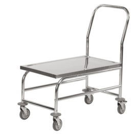 Kongamek Edelstahl-Schiebebügelwagen, Traglast 100 kg, Ladefläche 735 x 390 mm