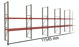 META Palettenregal MULTIPAL für 36 Paletten, 11545 mm breit, 3 Lagerebenen