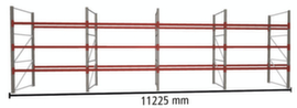 META Palettenregal MULTIPAL für 48 Paletten, 11225 mm breit, 4 Lagerebenen