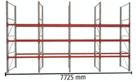META Palettenregal MULTIPAL für 32 Paletten, 7725 mm breit, 4 Lagerebenen
