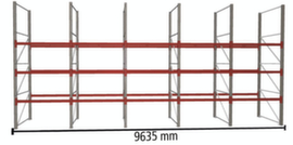 META Palettenregal MULTIPAL für 40 Paletten, 9635 mm breit, 4 Lagerebenen