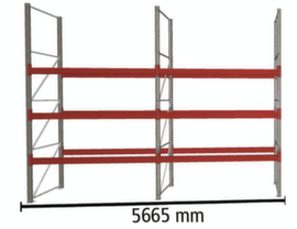 META Palettenregal MULTIPAL für 24 Paletten, 5665 mm breit, 4 Lagerebenen