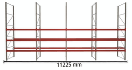 META Palettenregal MULTIPAL für 48 Paletten, 11225 mm breit, 4 Lagerebenen