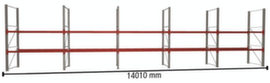 META Palettenregal MULTIPAL für 30 Paletten, 14010 mm breit, 3 Lagerebenen
