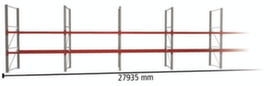 META Palettenregal MULTIPAL für 60 Paletten, 27935 mm breit, 3 Lagerebenen