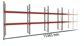 META Palettenregal MULTIPAL für 24 Paletten, 15365 mm breit, 3 Lagerebenen
