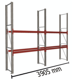 META Palettenregal MULTIPAL für 6 Paletten, 3905 mm breit, 3 Lagerebenen