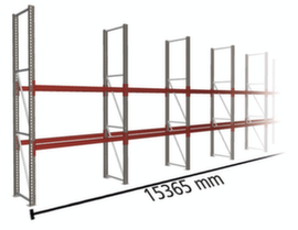 META Palettenregal MULTIPAL für 24 Paletten, 15365 mm breit, 3 Lagerebenen