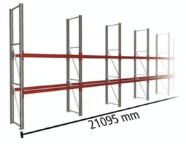 META Palettenregal MULTIPAL für 33 Paletten, 21095 mm breit, 3 Lagerebenen