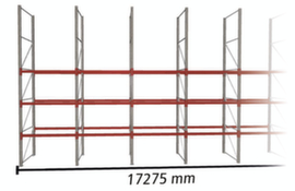 META Palettenregal MULTIPAL für 36 Paletten, 17275 mm breit, 4 Lagerebenen