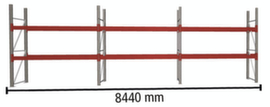 META Palettenregal MULTIPAL für 18 Paletten, 8440 mm breit, 3 Lagerebenen