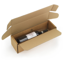 Flaschenkarton mit Folienfixierung 1 Flasche