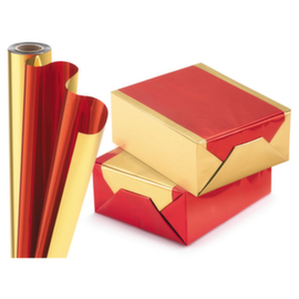 Geschenkfolie in Metalloptik rot/gold