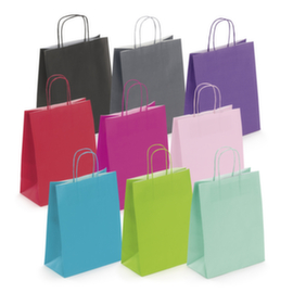 Papier-Tragetasche schwarz mit gedrehter Papierkordel - 350 x 400 x 140 mm