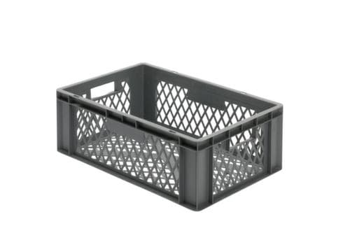 Lakape Euronorm-Stapelbehälter Favorit Wände + Boden durchbrochen, grau, Inhalt 40 l