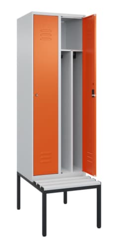 C+P Sitzbank-Spind Classic Plus für Schwarz-Weiß-Trennung, Abteilbreite 300 mm