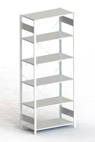 META Werkstatt-Steckregal S3 Clip 80, Höhe x Breite x Tiefe 2500 x 1056 x 536 mm, 6 Böden