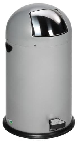 Tretabfallbehälter mit Klappdeckel aus Edelstahl, 40 l, silber