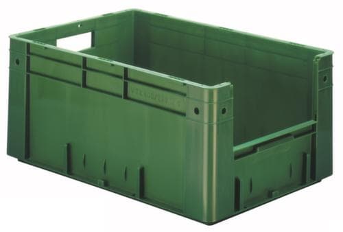 Euronorm-Stapelbehälter mit Eingriff, grün, Inhalt 50 l