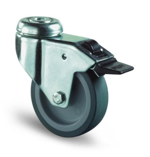 BS-ROLLEN Spurlose thermoplastische Apparaterolle, Traglast 50 kg, TPE-Bereifung