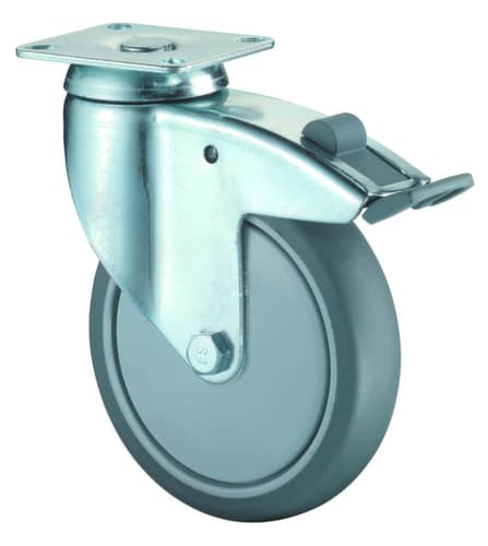 BS-ROLLEN Thermoplastische Apparaterolle mit Fadenschutz, Traglast 60 kg, TPE-Bereifung