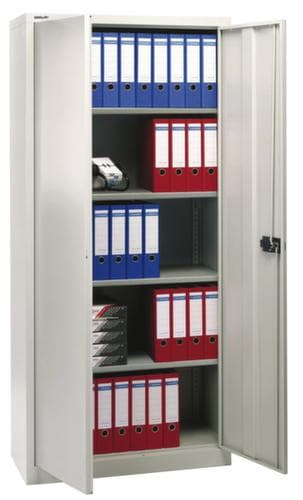 Bisley Aktenschrank, 5 Ordnerhöhen, lichtgrau/lichtgrau