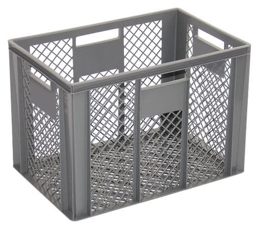 Euronorm-Stapelbehälter Basic mit verstärktem Rippenboden, grau, Inhalt 83 l