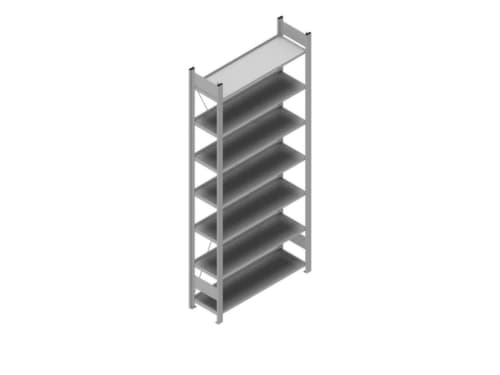 hofe Akten-Steckregal, 7 Böden, RAL9006 Weißaluminium