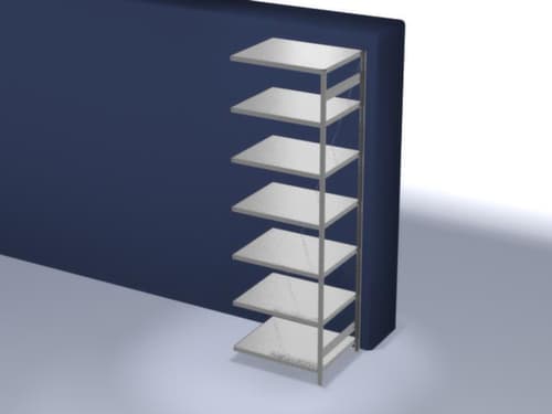 hofe System-Steckregal Anbaufeld, Höhe x Breite x Tiefe 3000 x 1010 x 835 mm, 7 Böden