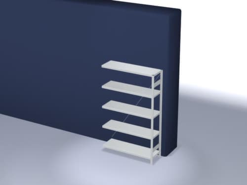 hofe System-Steckregal Anbaufeld, Höhe x Breite x Tiefe 2000 x 1310 x 435 mm, 5 Böden