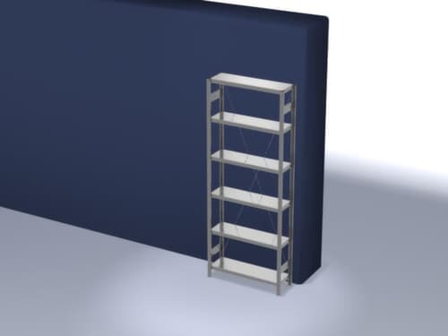 hofe System-Steckregal in Standard Bauart, Höhe x Breite x Tiefe 2500 x 1060 x 335 mm, 6 Böden