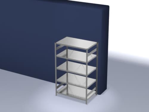 hofe System-Steckregal in Standard Bauart, Höhe x Breite x Tiefe 2000 x 1360 x 835 mm, 5 Böden