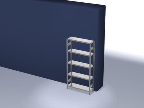 hofe System-Steckregal in mittelschwerer Bauart, Höhe x Breite x Tiefe 2000 x 1060 x 335 mm, 5 Böden