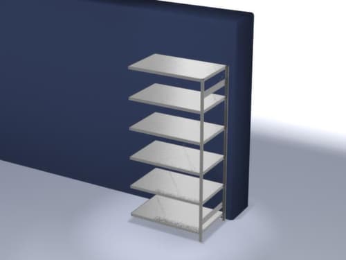 hofe System-Steckregal in mittelschwerer Bauart, Höhe x Breite x Tiefe 2500 x 1310 x 835 mm, 6 Böden
