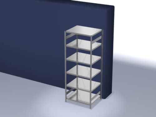 hofe Traversenregal in Standard Bauart, Höhe x Breite x Tiefe 2500 x 1060 x 835 mm, 6 Böden