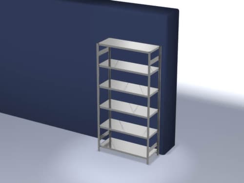 hofe Traversenregal in schwerer Bauart, Höhe x Breite x Tiefe 2500 x 1360 x 535 mm, 6 Böden