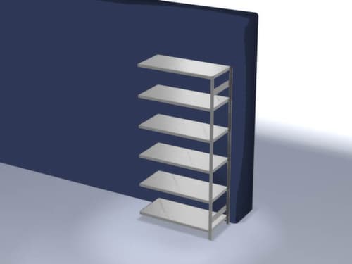hofe Traversenregal in schwerer Bauart, Höhe x Breite x Tiefe 2500 x 1310 x 635 mm, 6 Böden