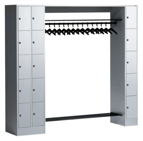 C+P Schließfach-Garderobe Classic lichtgrau mit 15 Fächern, Breite 2100 mm