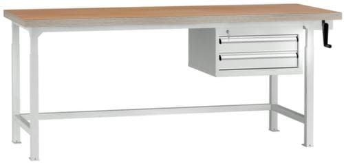 KLW Lutz Höhenverstellbare Werkbank mit Schubladen, 2 Schubladen