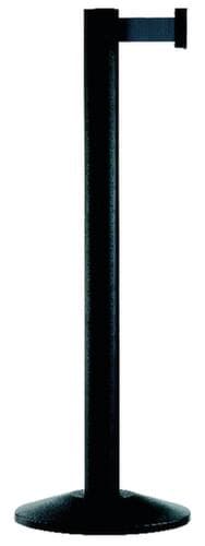 Personenleitsystem Classic mit 1 Gurtband und Pfosten, Gurtlänge 2,3 m, Pfosten schwarz