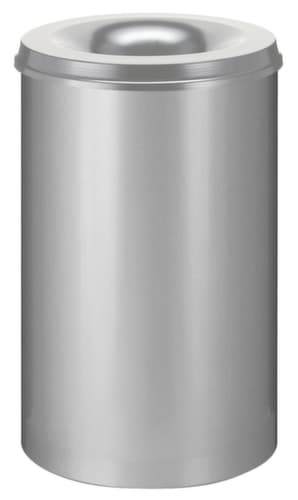 Selbstlöschender Papierkorb aus Stahl, 110 l, grau, Kopfteil grau