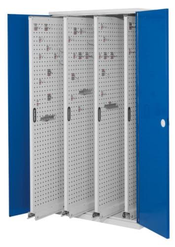 Kappes Vertikalschrank RasterPlan®, 4 Auszüge, RAL7035 Lichtgrau/RAL5010 Enzianblau