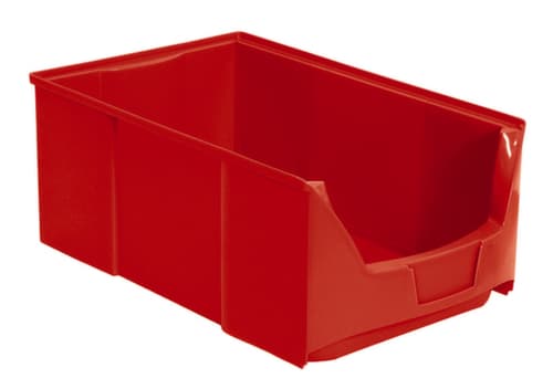 Stapelbarer Sichtlagerkasten Futura mit tiefer Eingrifföffnung, rot, Tiefe 510 mm