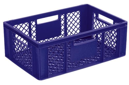 Euronorm-Stapelbehälter Basic mit verstärktem Rippenboden, blau, Inhalt 43 l