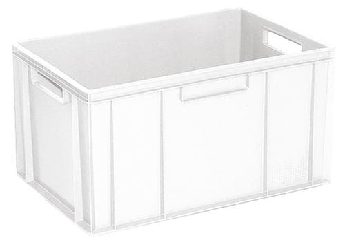Euronorm-Stapelbehälter Basic mit verstärktem Rippenboden, weiß, Inhalt 63 l